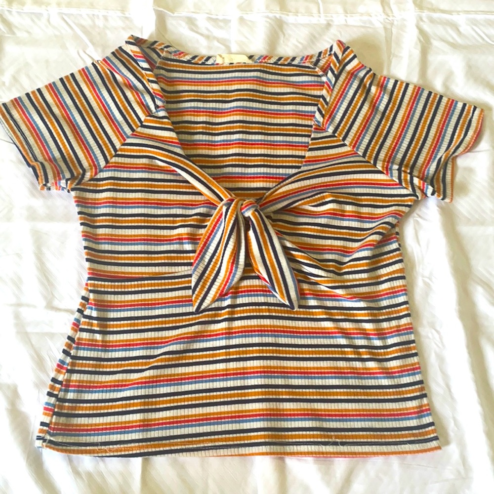 Size Large Striped Crop Top